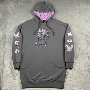Tokidoki Dress Womens Size L Grey Midnight Tokimeki Hoodie Unicorno Kawaii Cozy